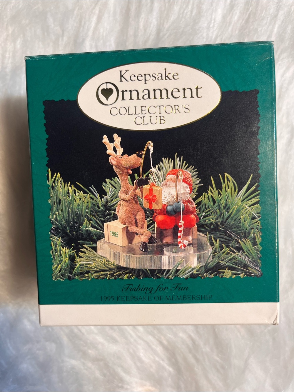 Hallmark Keepsake Ornament Santa & Reindeer Holiday Figurine - Green